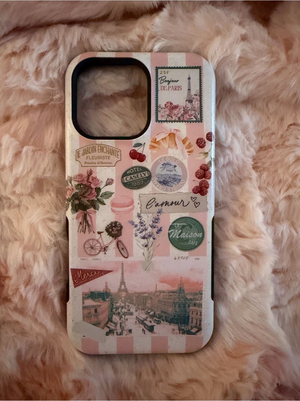 iPhone 16 Pro max Pink Paris Sticker Collage Phone Case